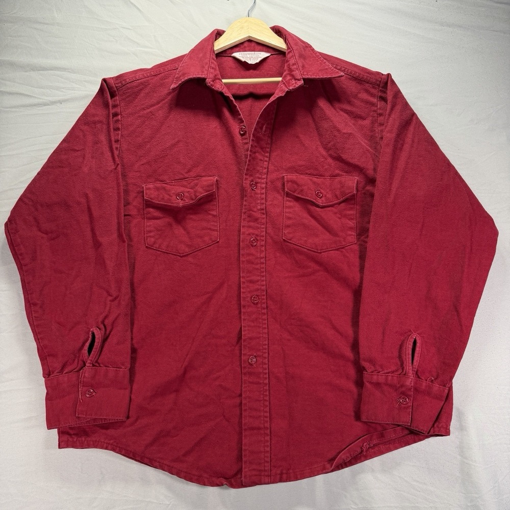 Vintage Frostproof Chamois Flannel Shirt Mens Large Red Button Up Work Cotton